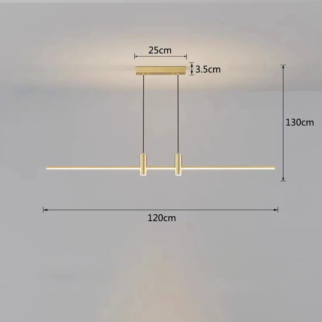 ثريا جزيرة غرفة الطعام LED باللونين الأسود والذهبي من DecorBites™: مصباح معلق عصري بسيط للمطبخ