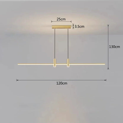 ثريا جزيرة غرفة الطعام LED باللونين الأسود والذهبي من DecorBites™: مصباح معلق عصري بسيط للمطبخ