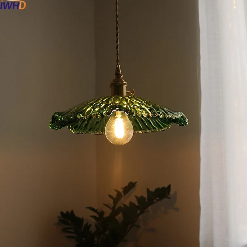 Decorbites™ Luz Colgante LED de Vidrio Verde - Lámpara de Cobre Moderna Nórdica Suspendida