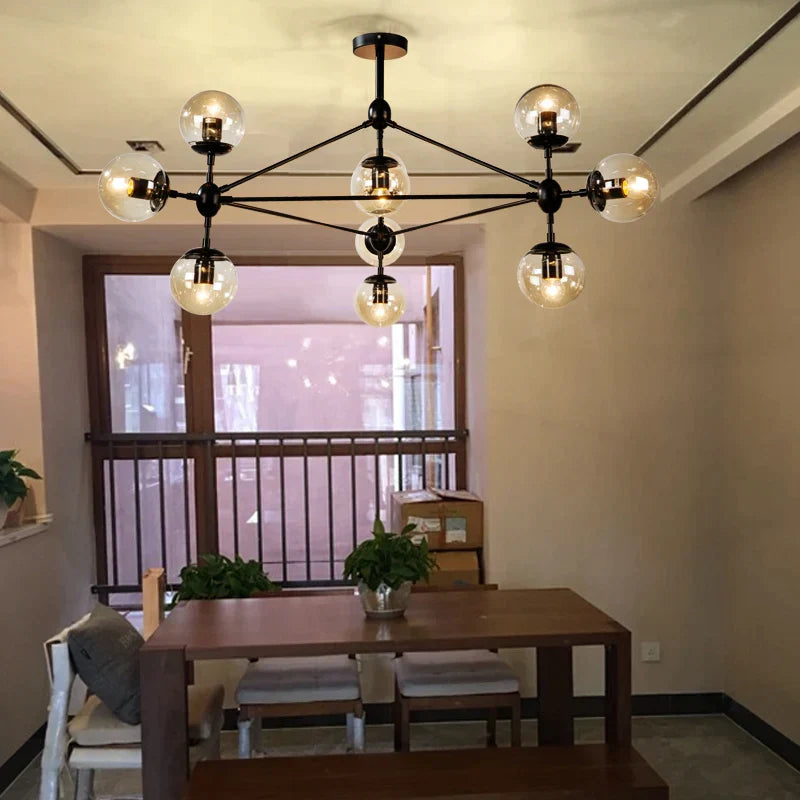 DecorBites™ Glass Bean Industrial Pendant Light for Living Room Bedroom Loft