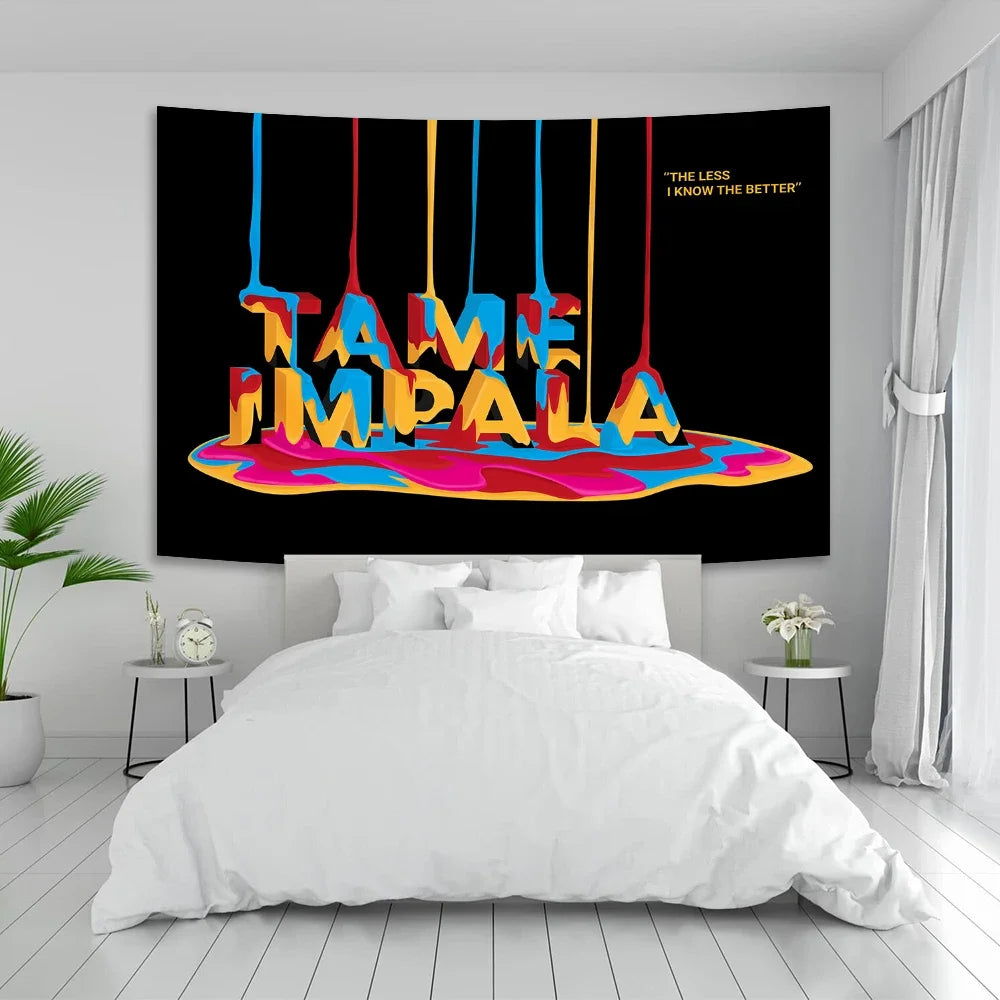 Decobites Tame Impala Psychedelic Band Tapestry: Boho Rock Music Wall Art Decor