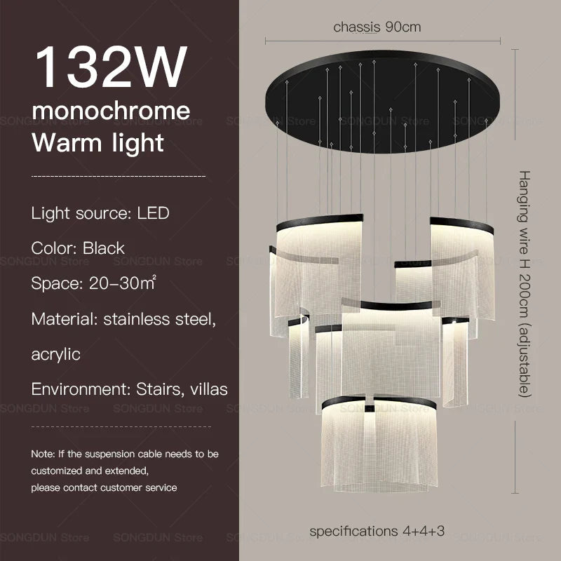 DecorBites™ Acrylic Chandelier: Modern Nordic Style Lighting for Luxury Living Room & Staircase