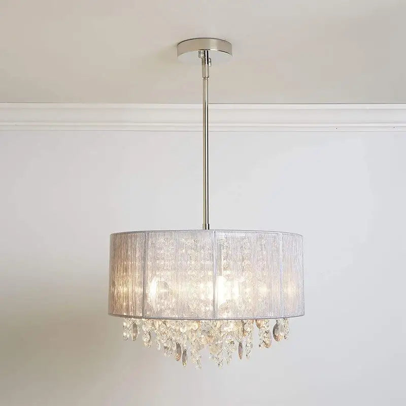DecorBites™ Crystal Fabric Pendant Lamp: Modern Minimalist Style for Bedroom, Study Room & Restaurant.