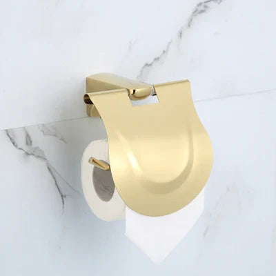 Juego de herrajes de baño DecorBites™ dorados: toallero, estante, portarrollos de papel, soporte para toallas, portaescobillas de inodoro