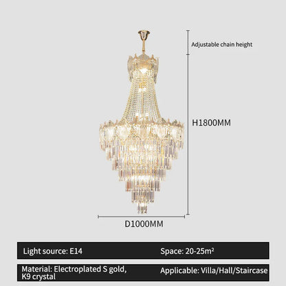 DecorBites™ Elegant Simple Staircase Chandelier LED Livingroom Villa Creative Hotel Lighting