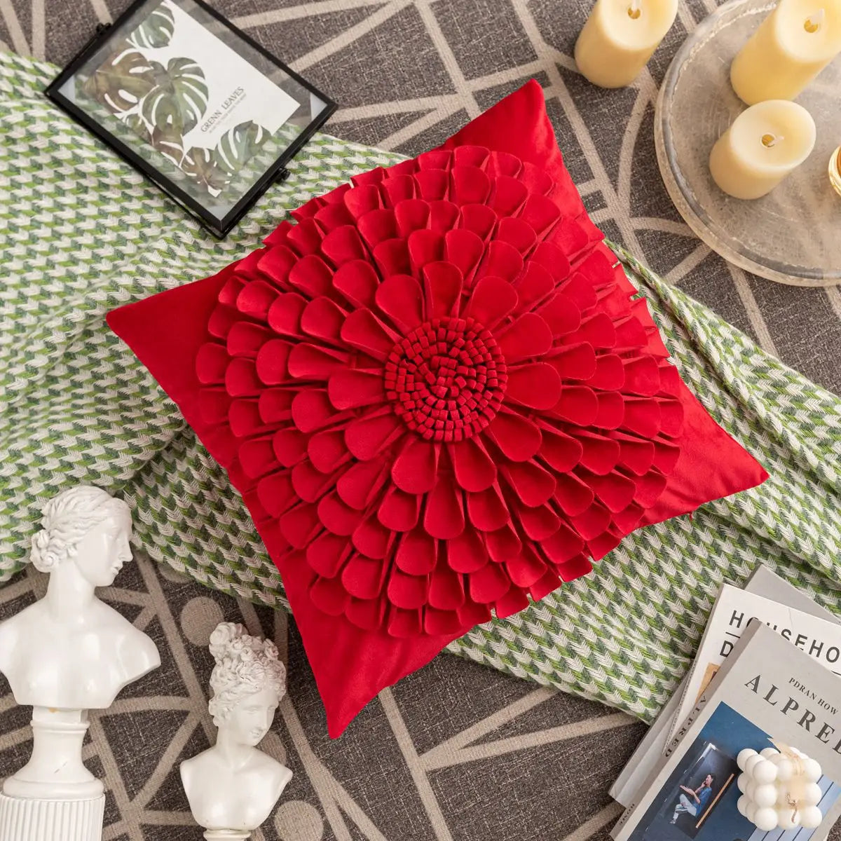 DecorBites™ Handmade Flower Cushion Cover - Light Luxury Decorative Pillows