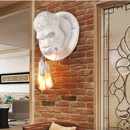 DecorBites™ Gorilla Resin Wall Lamp: Modern Retro Animal LED Home Decor Bedside Lighting