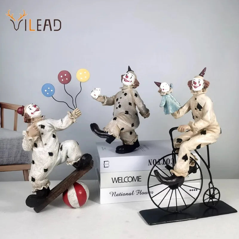 DecorBites™ Circus Clown Joker Figurine: Cheerful Buffoon Doll for Home Office Decor