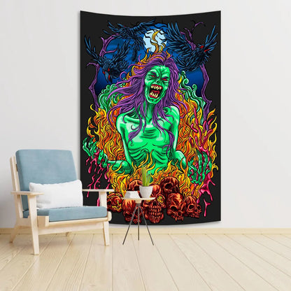 Decobites Psychedelic Witchcraft Hanging Tapestry for Home Decor