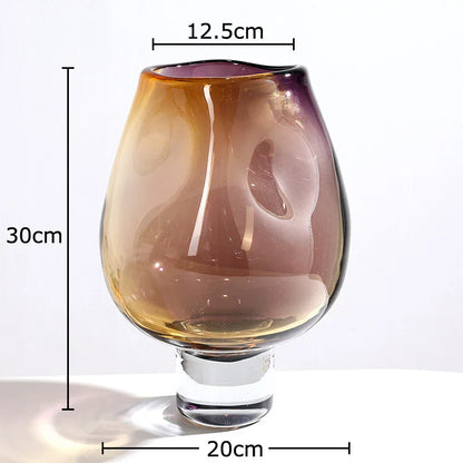 DecorBites™ Glass Vase Hydroponics Plant Pots | Colourful Table Decoration Vases