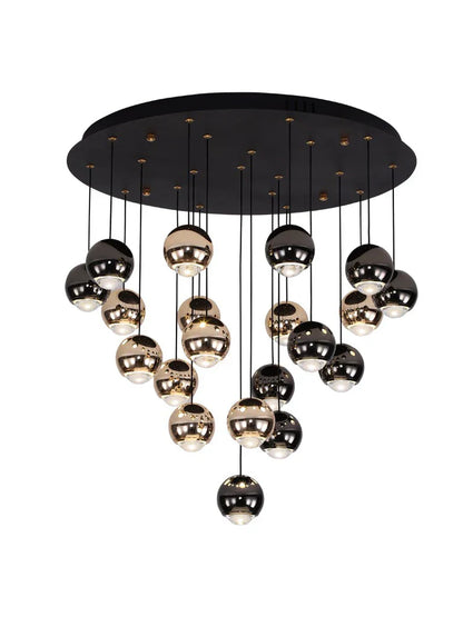 Lámpara colgante DecorBites™ Crystal Ball para sala de estar moderna, elegante diseño en negro y dorado