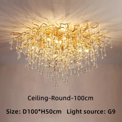 DecorBites™ Crystal Luxury Ceiling Chandelier: Modern Living Dining Bedroom Pendant Lights