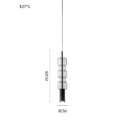 DecorBites™ Cylindrical Glass Pendant Light: Modern, Nordic Design for Living Room, Restaurant, Kitchen