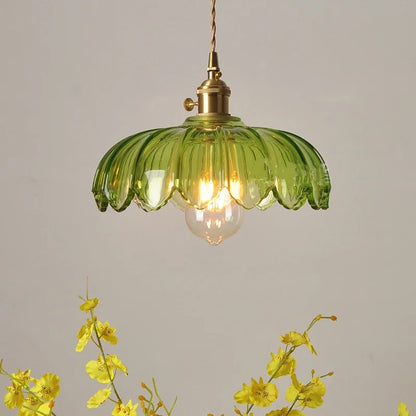 DecorBites™ Green Glass LED Hanging Pendant Lights