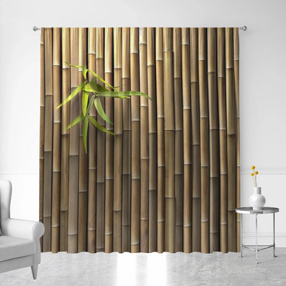 Bamboo & Wooden Board Art Curtains, Modern Printed Window Drapes, Decobites Home Decor