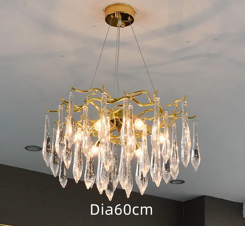 Lámpara de Araña de Rama LED Oro Decorbites™ para Sala de Estar, Dormitorio, Hotel - Luz Colgante de Aluminio de Lujo Moderno