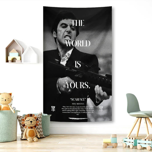 Decobites Scarface Movie Poster Tapestry & Tony Canvas Painting Home Wall Art Decor