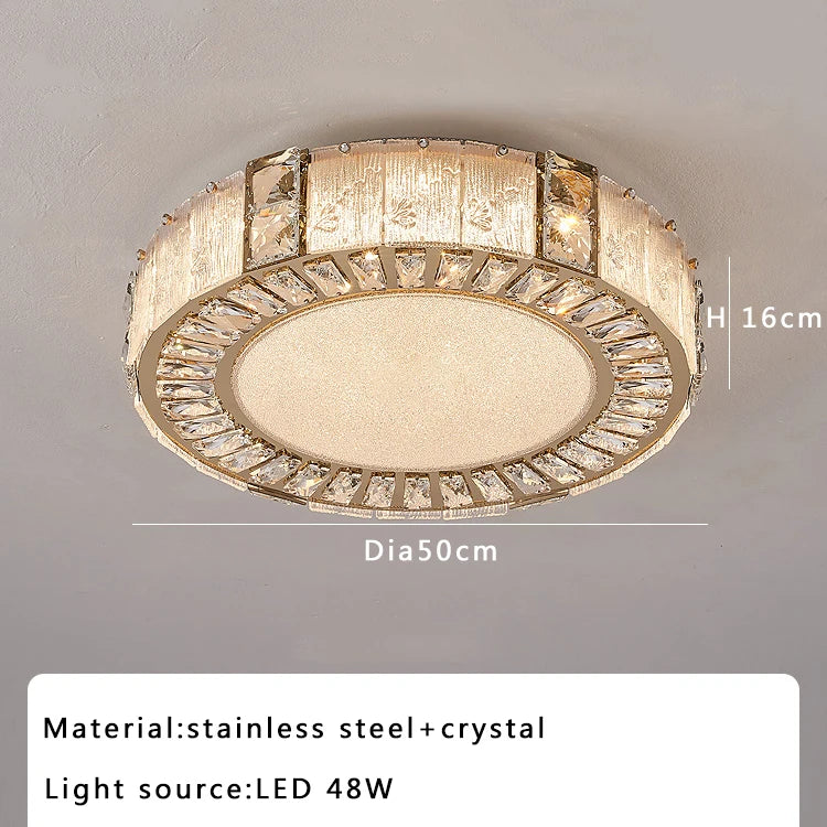 Lámpara de techo de lujo DecorBites™ de cristal - LED dorado para decoración del hogar