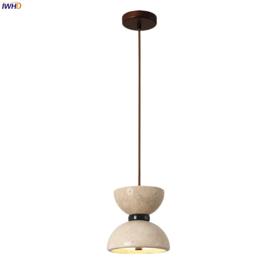 DecorBites™ LED Pendant Lights, Yellow Travertine Vintage Hanging Lamp for Living Room & Kitchen
