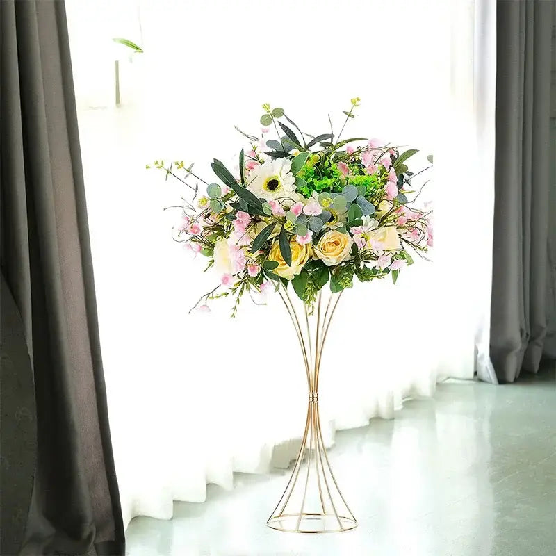 DecorBites™ Gold Iron Flower Vase Set for Wedding Decor