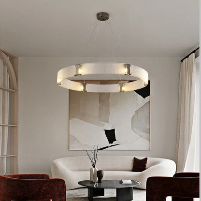 DecorBites™ Gold LED Chandelier for Luxe Living Room Lighting