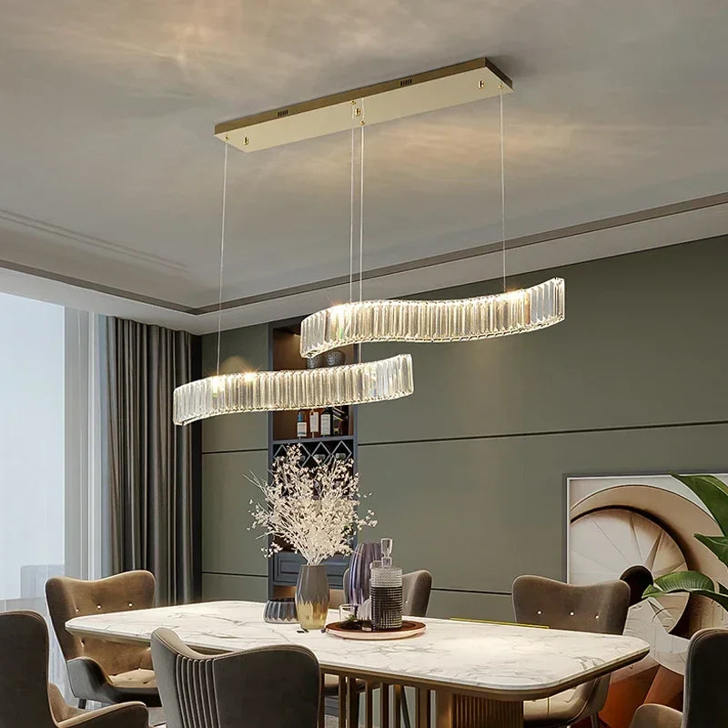 DecorBites™ Crystal LED Ceiling Chandeliers for Elegant Dining Room Decor