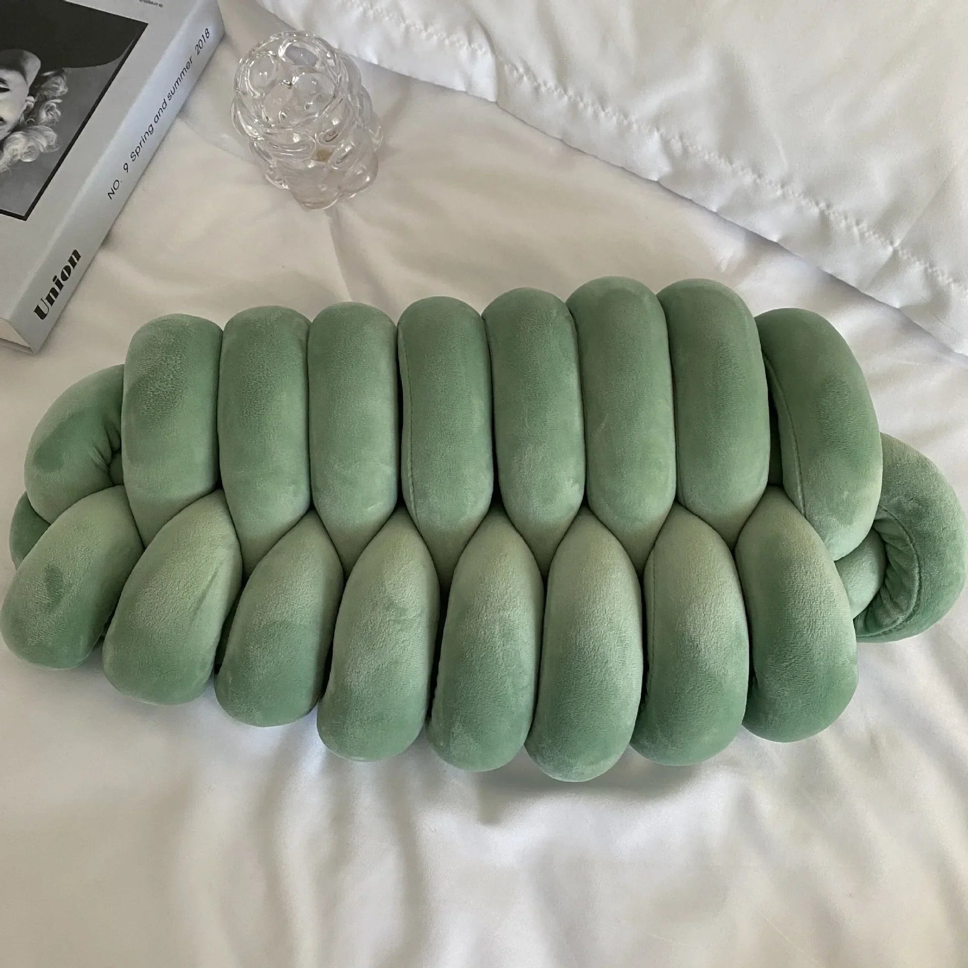 Green Knot Plush Pillow