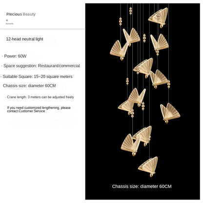 DecorBites™ Butterfly Pendant Lamps: Modern Luxury Lighting Fixtures for Staircase, Bedroom, and Aisle