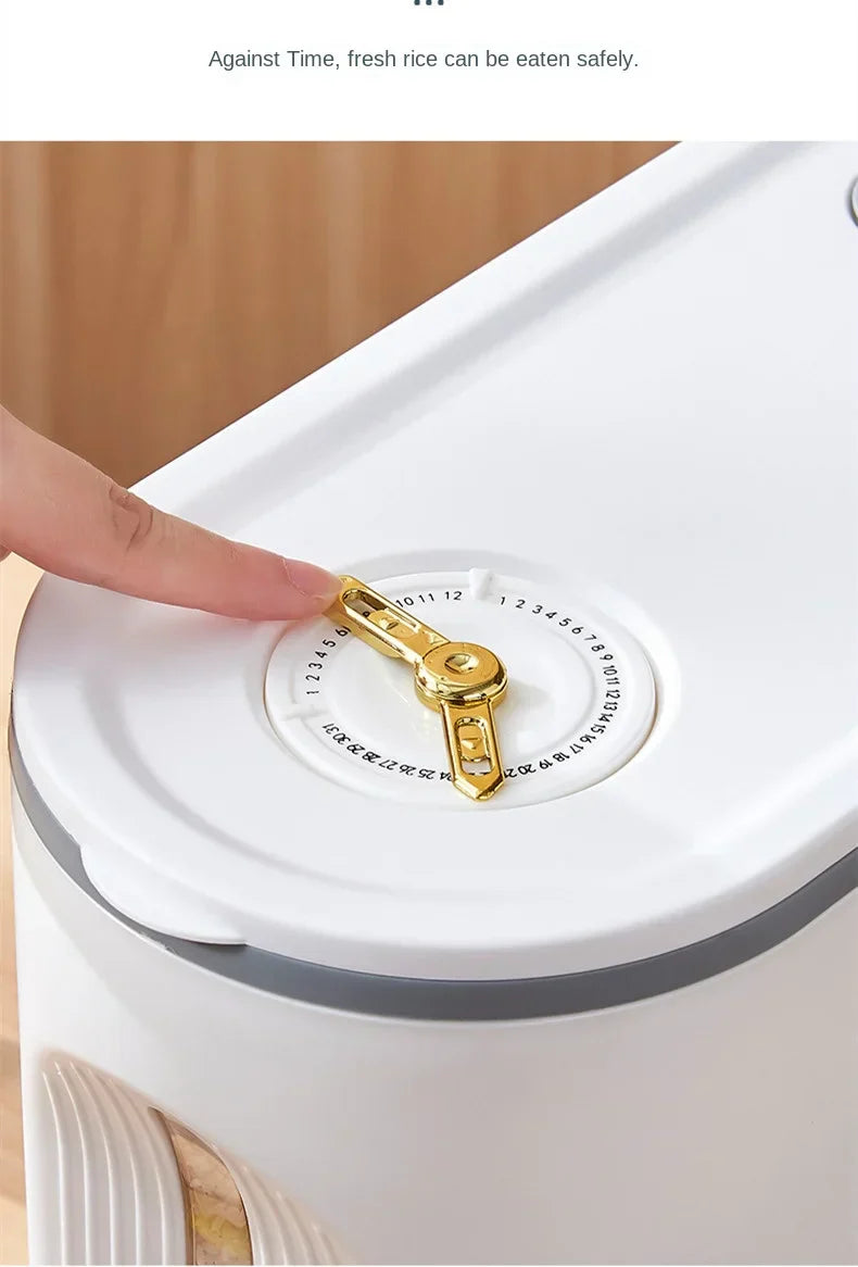 Dispensador de Arroz de Gran Capacidad Decorbites™ Contenedor de Granos de Cocina Caja de Almacenamiento de Cereales Resistente a la Humedad