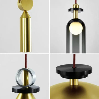 DecorBites™ Glass Chandelier: Nordic Minimalist Adjustable LED Decorative Suspension Lamps