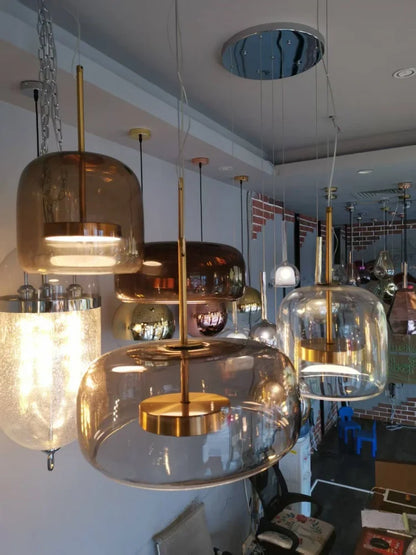 Nordic restaurant pendant light, modern luxury bar counter, coffee shop bedside single head glass artistic lighting fixture