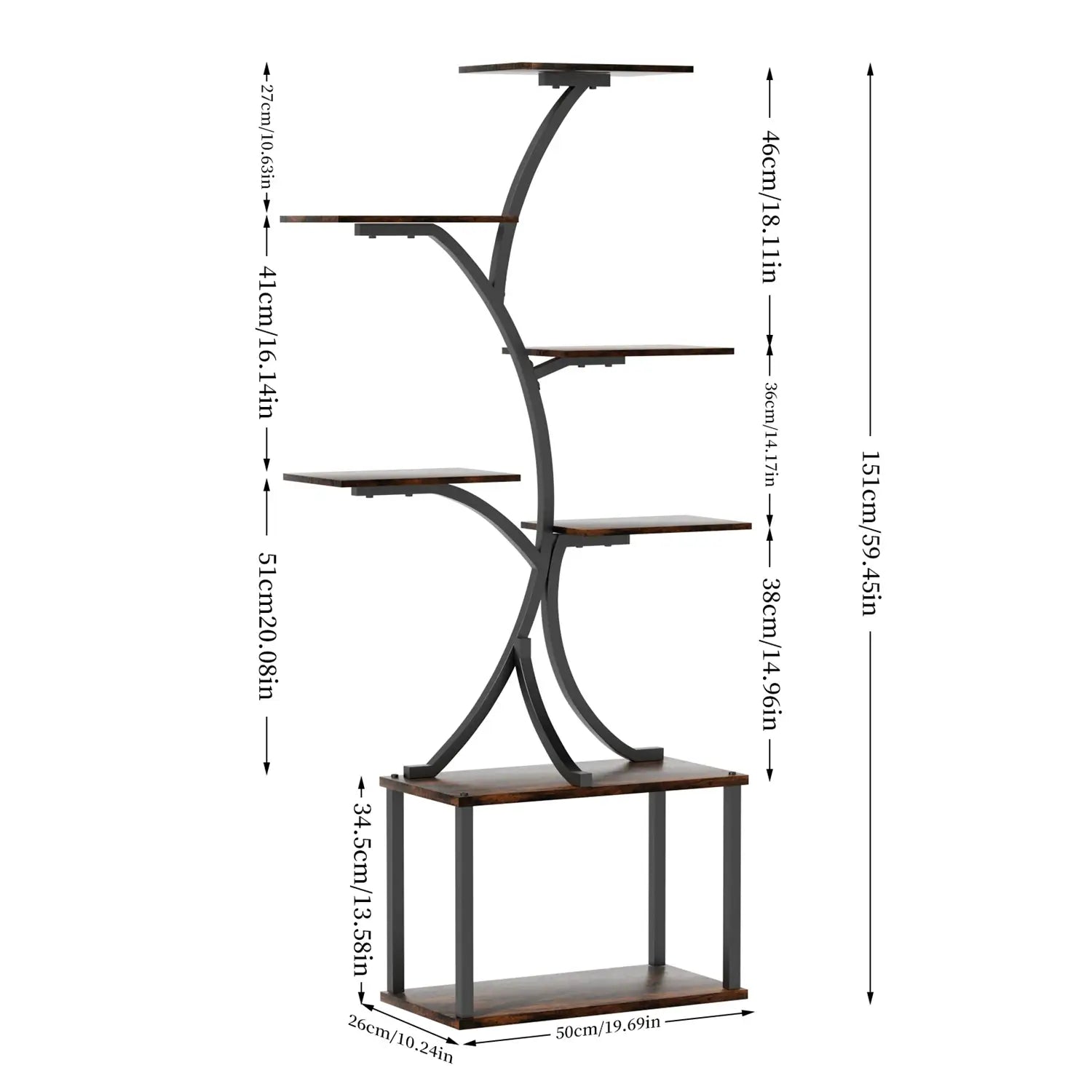 Decorbites™ 7-stufiger Baum-Pflanzenständer Display-Rack