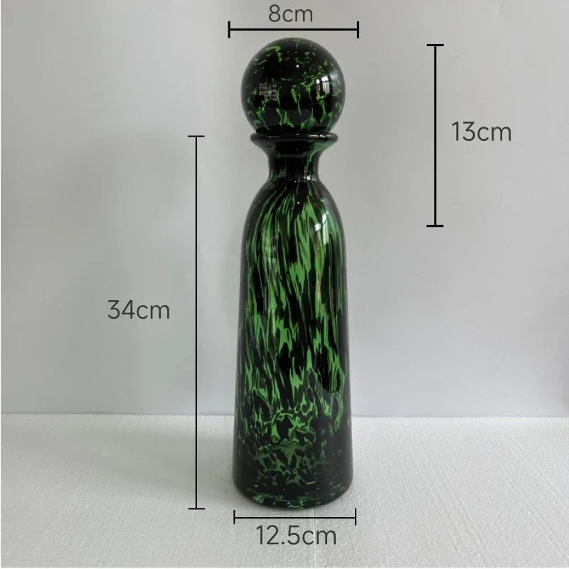 DecorBites™ Leopard Texture Glass Vase: Modern Floral Vase for Chic Room Decor