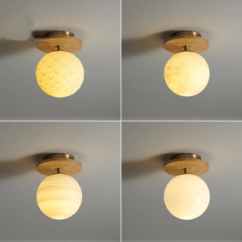 DecorBites™ Ceramic Wood LED Ceiling Light for Modern Indoor Lighting
