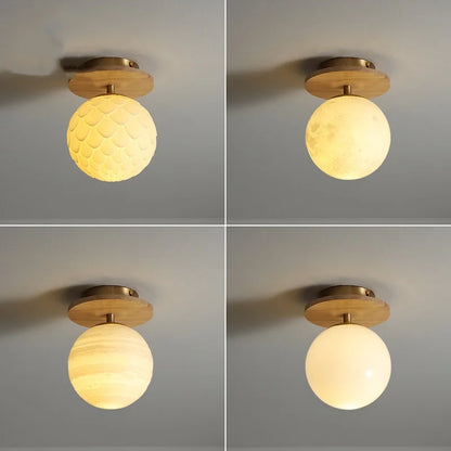 DecorBites™ Ceramic Wood LED Ceiling Light for Modern Indoor Lighting