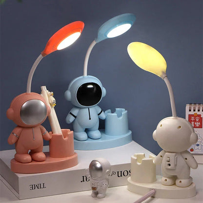 DecorBites™ Astronaut Study Desk Lamp with Pencil Sharpener - Cute, Flexible & Color Adjustable