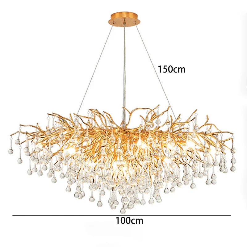 Gold Geometric LED Pendant 180cm Length