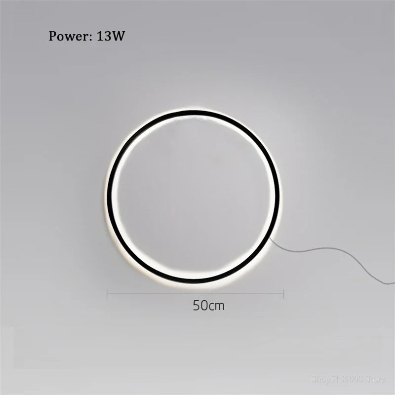 DecorBites™ Designer Ring LED Wall Light: Minimalist Nordic Decor Lamp for Living Room Atmosphere.
