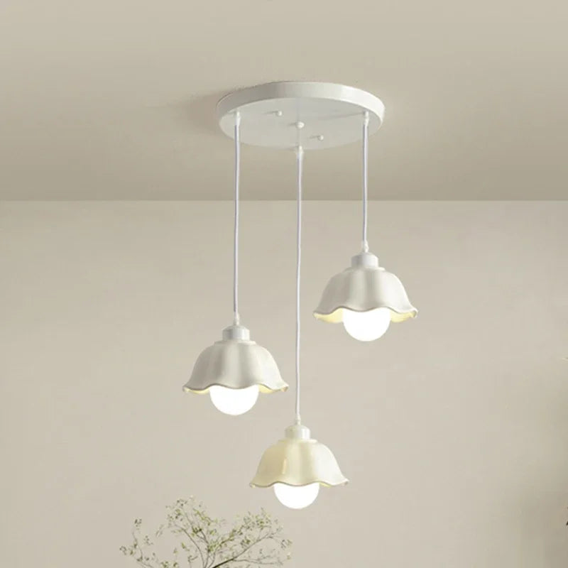 DecorBites™ Elegant Cream LED Chandelier for Dining Room