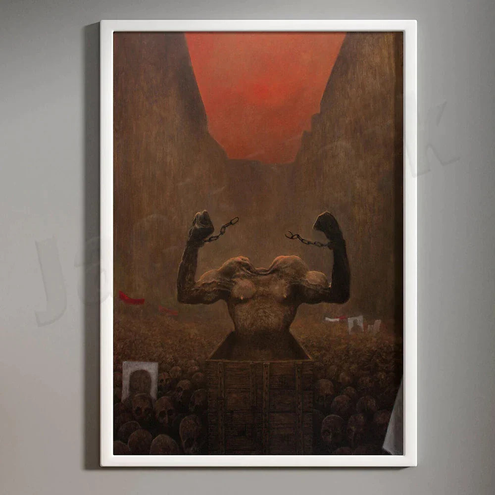 DecorBites™ Beksinski Prints: Surreal Gothic Art Poster, Psychedelic Characters, Polish Surrealism