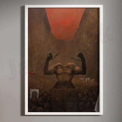 DecorBites™ Beksinski Prints: Surreal Gothic Art Poster, Psychedelic Characters, Polish Surrealism