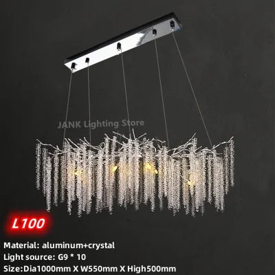 DecorBites™ Crystal Tassel Pendant Chandelier for Dining Room, Kitchen Island, Hall - Luxury LED Lighting
