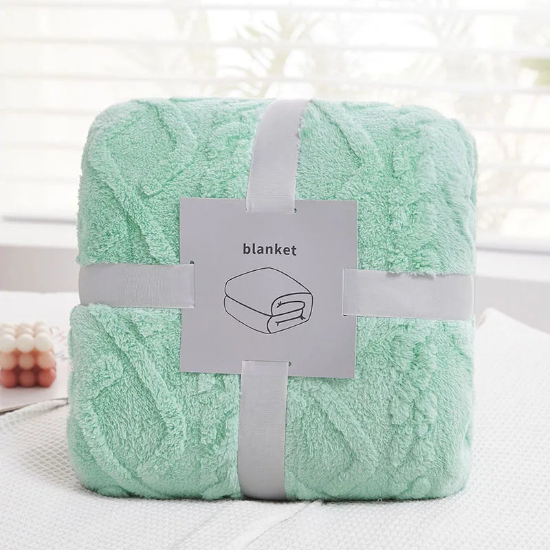 Manta de felpa jacquard acogedora DecorBites™: suave manta de invierno para el sofá, chal para la siesta en la oficina o de viaje.