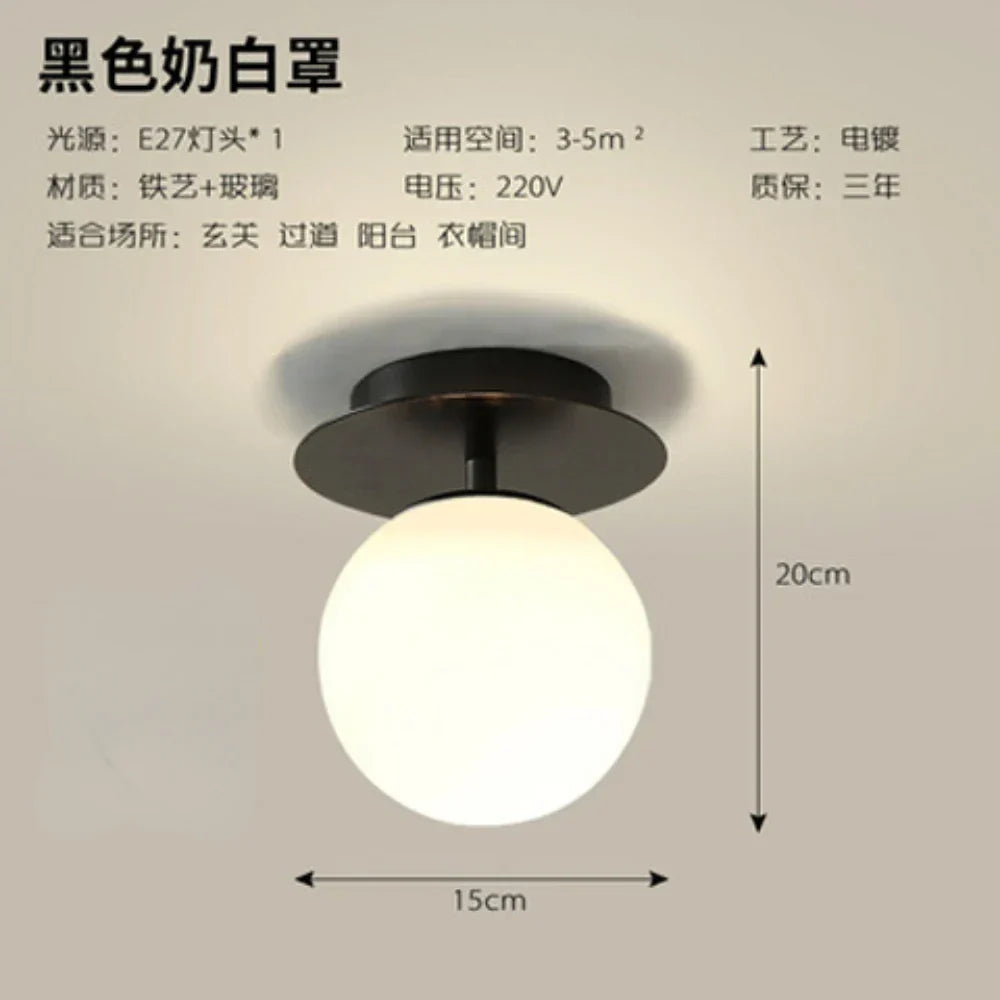 DecorBites™ Gold Ball Glass Ceiling Lamp: Modern Nordic Living Room Lights for Loft Decor