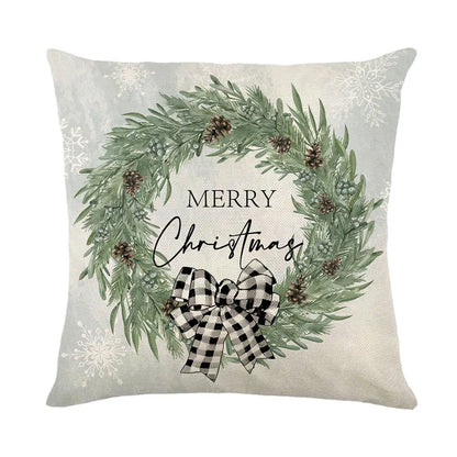 DecorBites™ Christmas Snow Elk Pillow Cover for Festive Home Decor