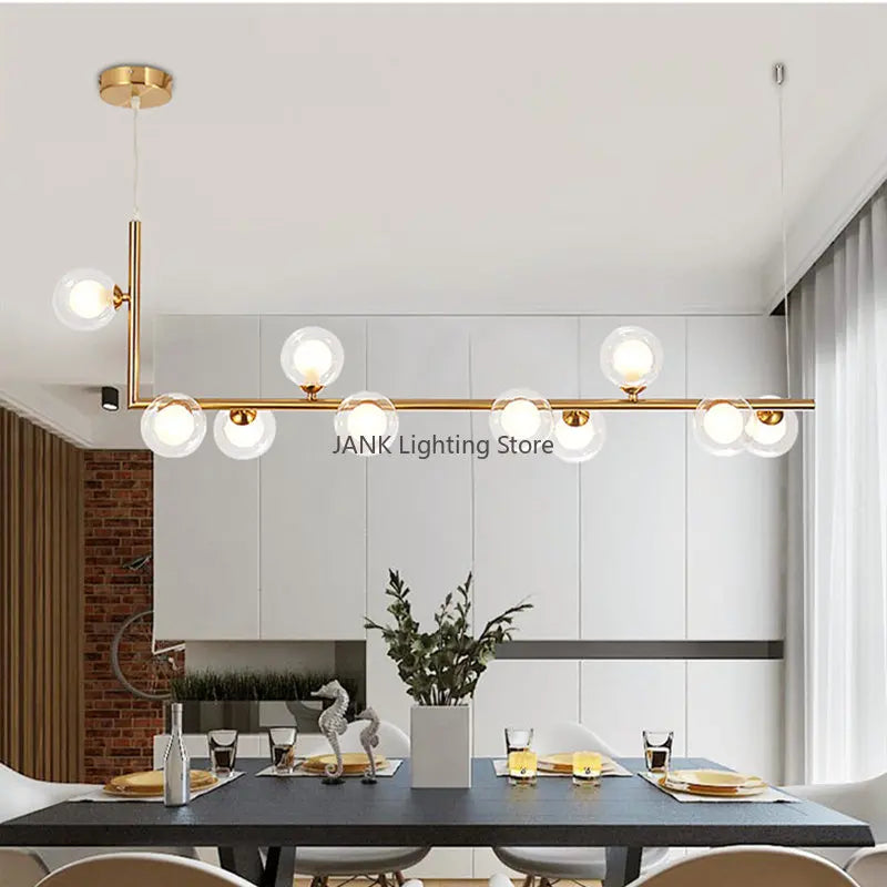 DecorBites™ Double Glass Shade Pendant Light: Nordic Minimalist Design, LED Lamp for Living Room, Restaurant