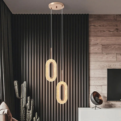 DecorBites™ Gold Acrylic LED Chandelier Pendant Light for Modern Nordic Home Decor