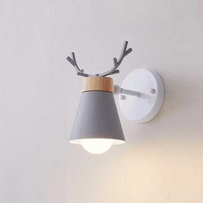 DecorBites™ LED Antlers Wall Lamp Wooden Nordic Vintage Modern Loft Bedroom Lighting E27