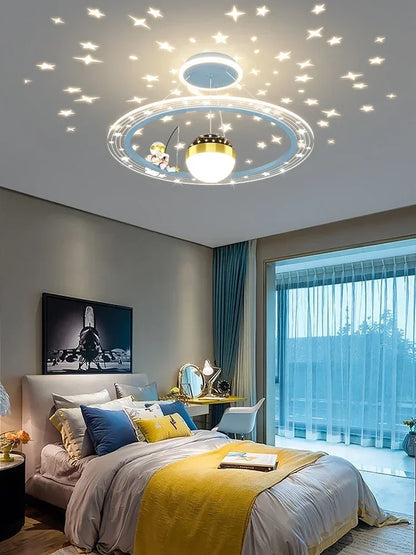 DecorBites™ LED Chandelier for Boy's Room with Remote Control and Modern Design