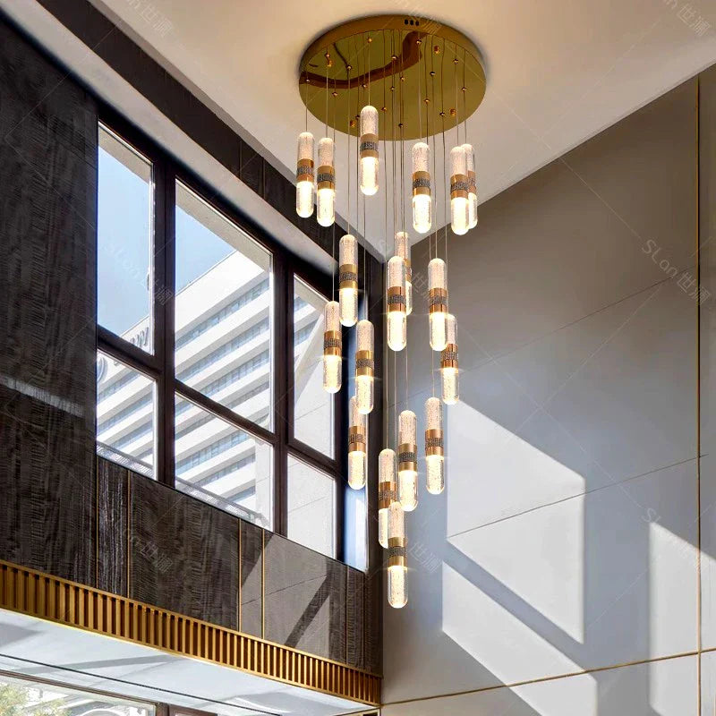 Lámpara colgante de cristal DecorBites™ para escalera, sala de estar o interior